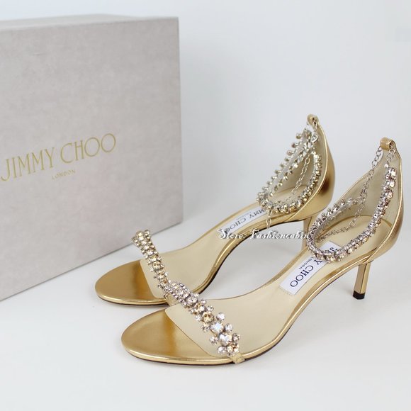 New JIMMY CHOO Shiloh60 Embellished Leather Sandal - Picture 3 of 16